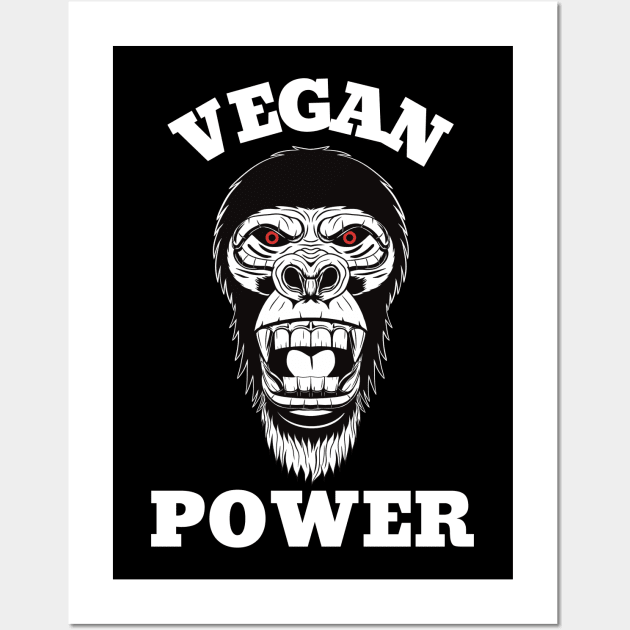 Vegan Power Workout, Gorilla Head Wall Art by micho2591